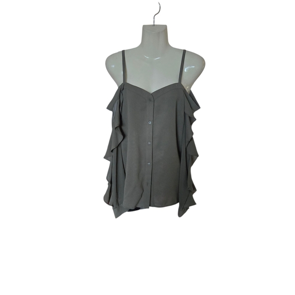 Bar III Gray Button-Front Camisole - Picture 1 of 7